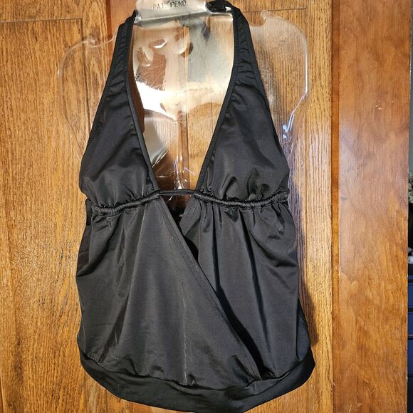 VENUS Black V-Neck Wrap Tankini Top – Size 8, Sexy & Sophisticated Swimwear - Picture 1 of 7